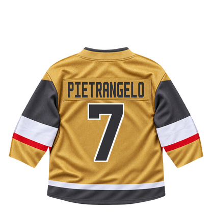 Vegas Golden Knights jersey keychain — Alex Pietrangelo #7. Exact saved player artwork preview.