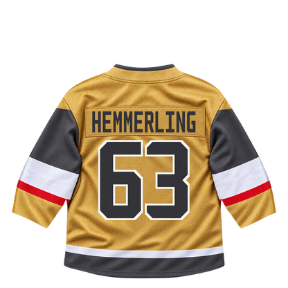 Vegas Golden Knights jersey keychain — Ben Hemmerling #63. Exact saved player artwork preview.