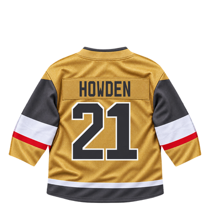 Vegas Golden Knights jersey keychain — Brett Howden #21. Exact saved player artwork preview.