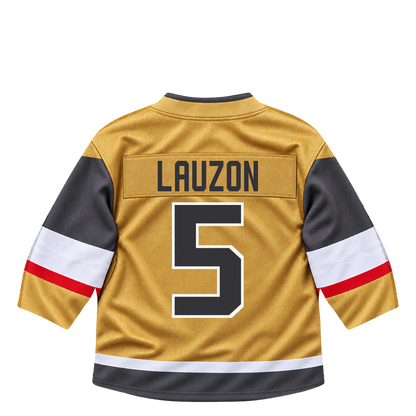 Vegas Golden Knights jersey keychain — Jeremy Lauzon #5. Exact saved player artwork preview.
