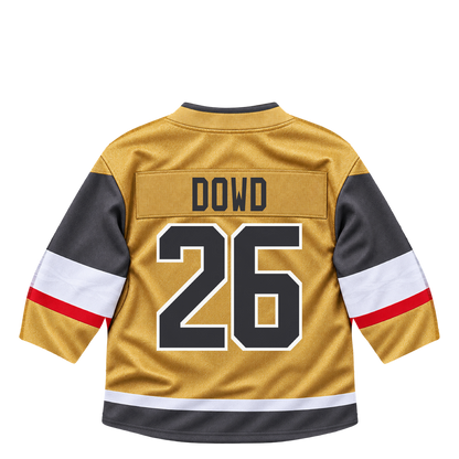 Vegas Golden Knights jersey keychain — Nic Dowd #26. Exact saved player artwork preview.