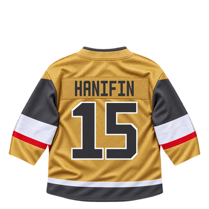 Vegas Golden Knights jersey keychain — Noah Hanifin #15. Exact saved player artwork preview.