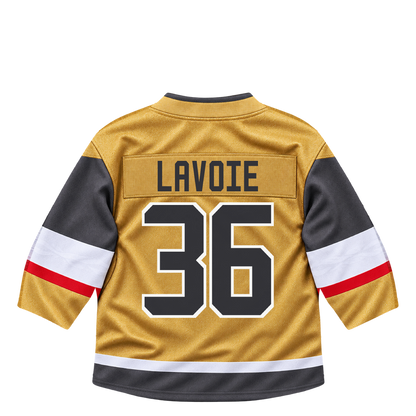 Vegas Golden Knights jersey keychain — Raphael Lavoie #36. Exact saved player artwork preview.