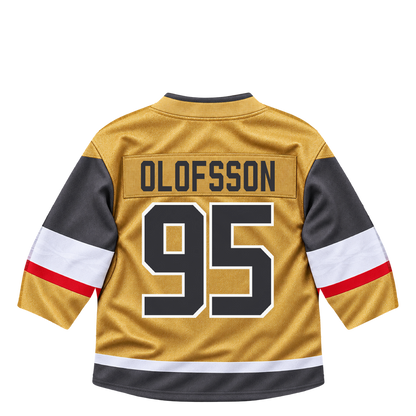 Vegas Golden Knights jersey keychain — Victor Olofsson #95. Exact saved player artwork preview.