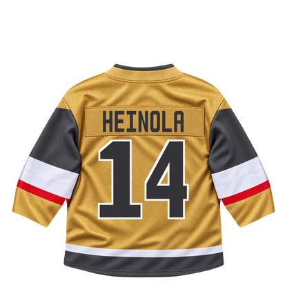 Vegas Golden Knights jersey keychain — Ville Heinola #14. Exact saved player artwork preview.