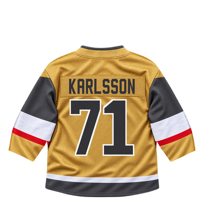 Vegas Golden Knights jersey keychain — William Karlsson #71. Exact saved player artwork preview.