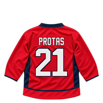 Washington Capitals jersey keychain — Aliaksei Protas #21. Exact saved player artwork preview.