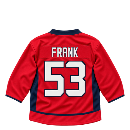 Washington Capitals jersey keychain — Ethen Frank #53. Exact saved player artwork preview.