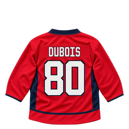 Washington Capitals jersey keychain — Pierre-Luc Dubois #80. Exact saved player artwork preview.