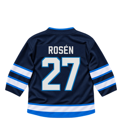Winnipeg Jets jersey keychain — Isak Rosén #27. Exact saved player artwork preview.