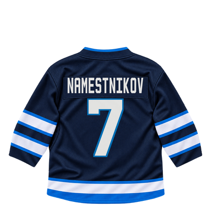 Winnipeg Jets jersey keychain — Vladislav Namestnikov #7. Exact saved player artwork preview.