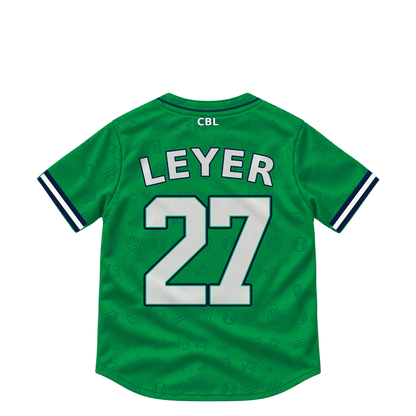 Welland Jackfish jersey keychain — Euclides Leyer #27. Exact saved player artwork preview.