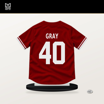 Josiah Gray number 40 Washington Nationals jersey stand with included black base.