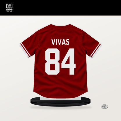Jorbit Vivas number 84 Washington Nationals jersey stand with included black base.