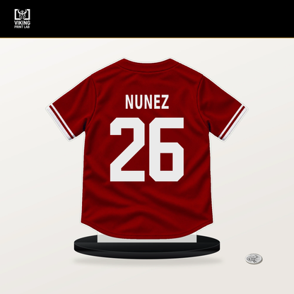 Nasim Nunez number 26 Washington Nationals jersey stand with included black base.