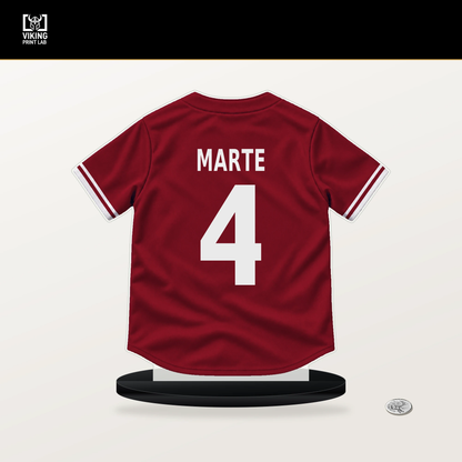 Ketel Marte number 4 Arizona Diamondbacks jersey stand with included black base.