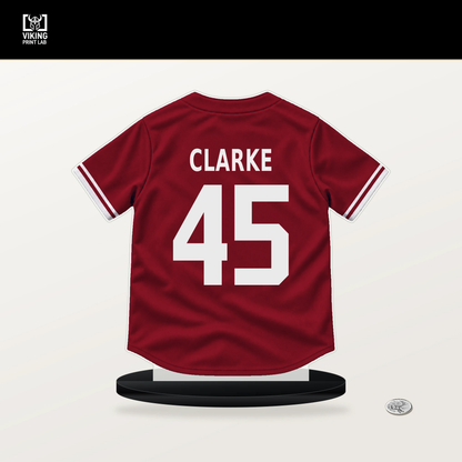 Taylor Clarke number 45 Arizona Diamondbacks jersey stand with included black base.
