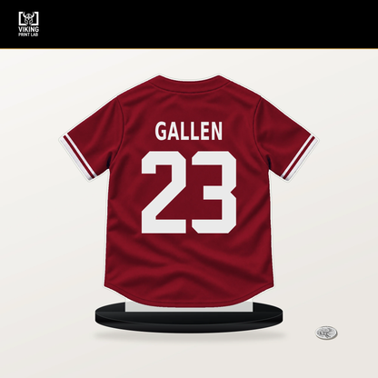 Zac Gallen number 23 Arizona Diamondbacks jersey stand with included black base.