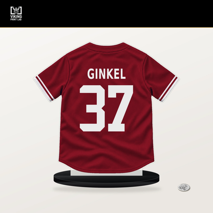 Kevin Ginkel number 37 Arizona Diamondbacks jersey stand with included black base.