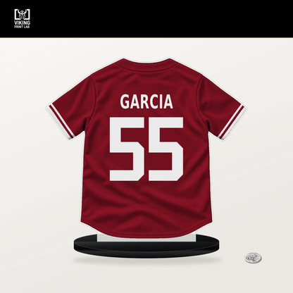 Brandyn Garcia number 55 Arizona Diamondbacks jersey stand with included black base.