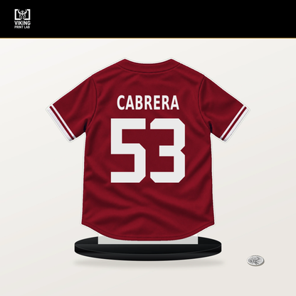 Jose Cabrera number 53 Arizona Diamondbacks jersey stand with included black base.