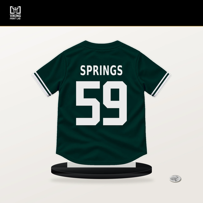 Jeffrey Springs number 59 Athletics jersey stand with included black base.
