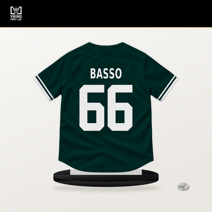 Brady Basso number 66 Athletics jersey stand with included black base.