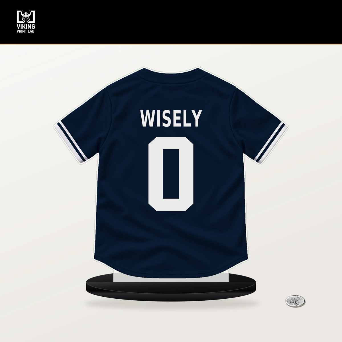 Brett Wisely number 0 Atlanta Braves jersey stand with included black base.