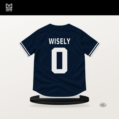 Brett Wisely number 0 Atlanta Braves jersey stand with included black base.