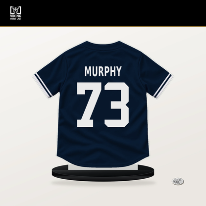 Owen Murphy number 73 Atlanta Braves jersey stand with included black base.