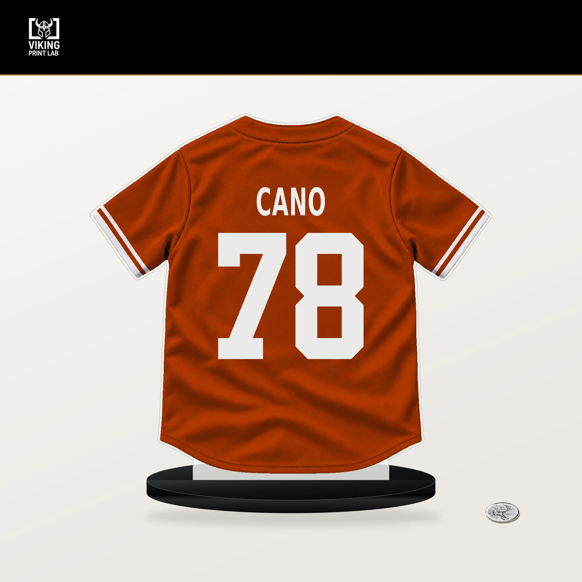 Yennier Cano number 78 Baltimore Orioles jersey stand with included black base.