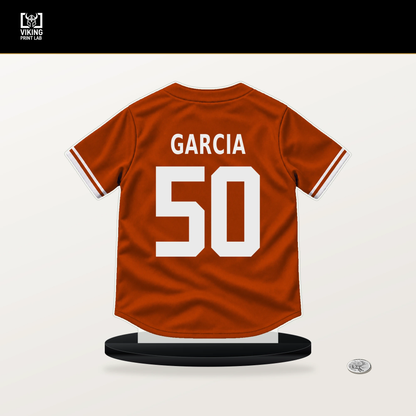 Rico Garcia number 50 Baltimore Orioles jersey stand with included black base.