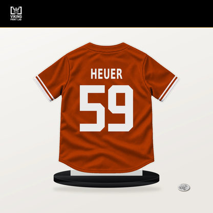 Codi Heuer number 59 Baltimore Orioles jersey stand with included black base.