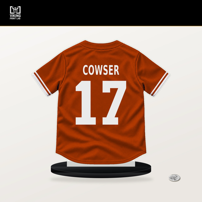 Colton Cowser number 17 Baltimore Orioles jersey stand with included black base.