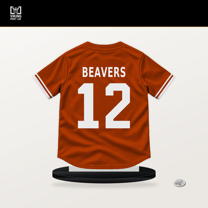 Dylan Beavers number 12 Baltimore Orioles jersey stand with included black base.