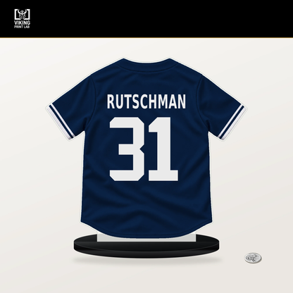 Adley Rutschman number 31 Boston Red Sox jersey stand with included black base.