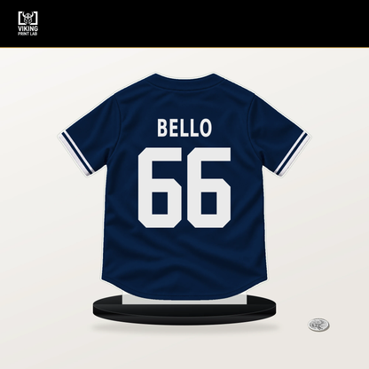 Brayan Bello number 66 Boston Red Sox jersey stand with included black base.