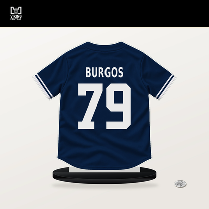 Raymond Burgos number 79 Boston Red Sox jersey stand with included black base.