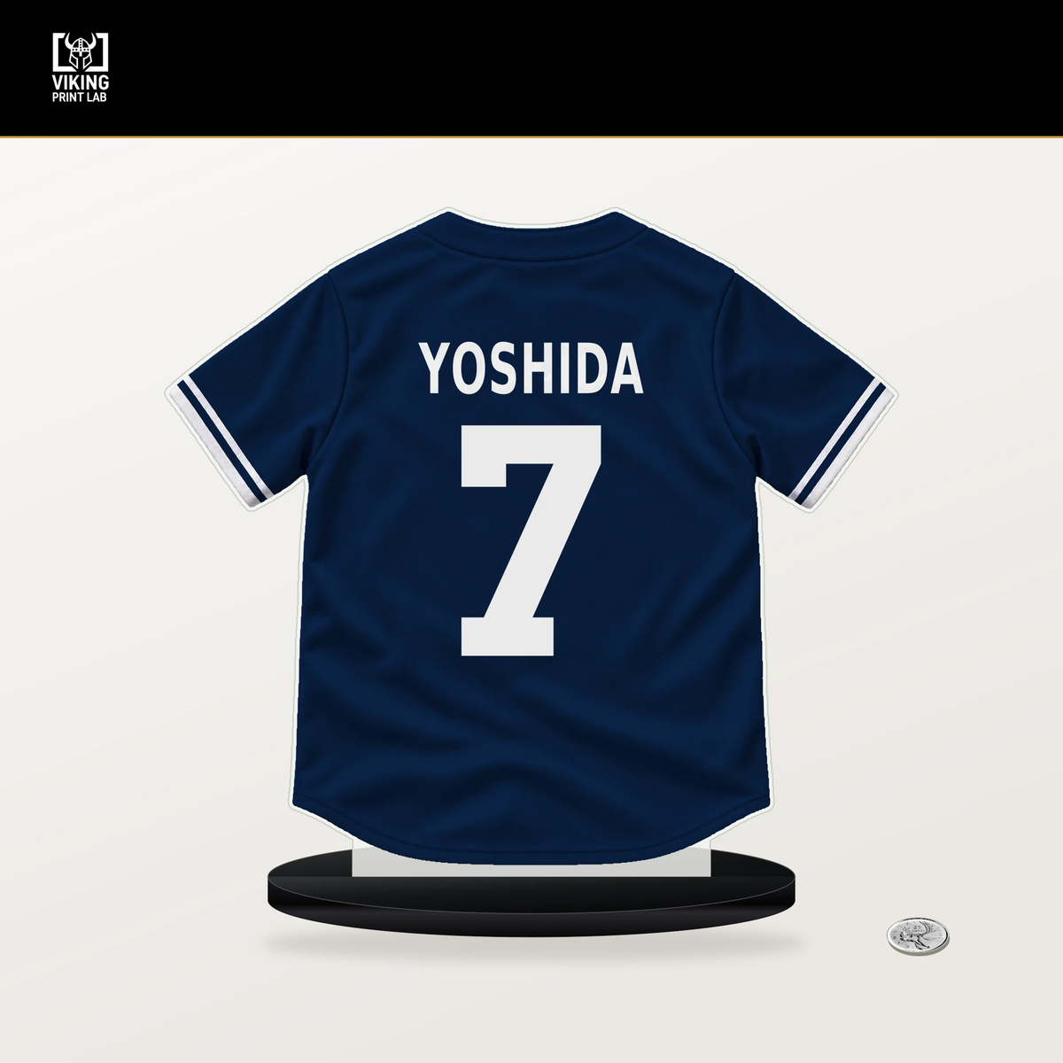 Masataka Yoshida number 7 Boston Red Sox jersey stand with included black base.