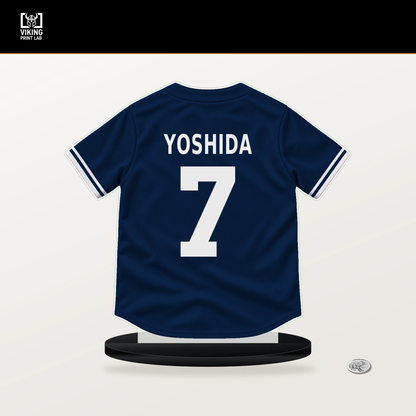 Masataka Yoshida number 7 Boston Red Sox jersey stand with included black base.