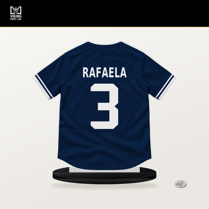 Ceddanne Rafaela number 3 Boston Red Sox jersey stand with included black base.