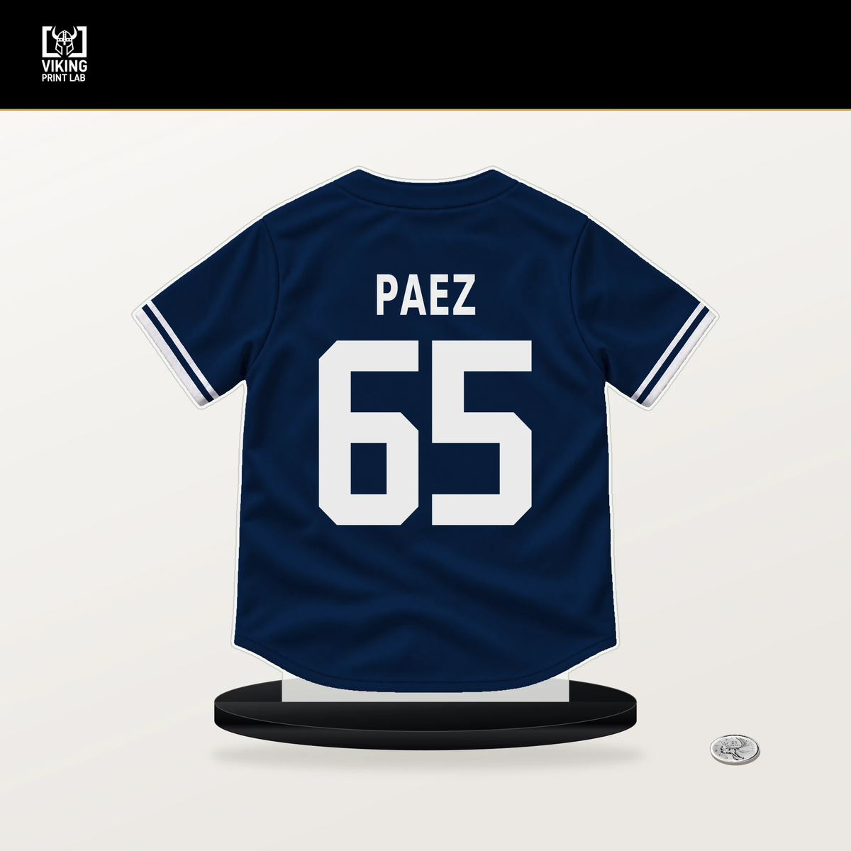 Jedixson Paez number 65 Boston Red Sox jersey stand with included black base.