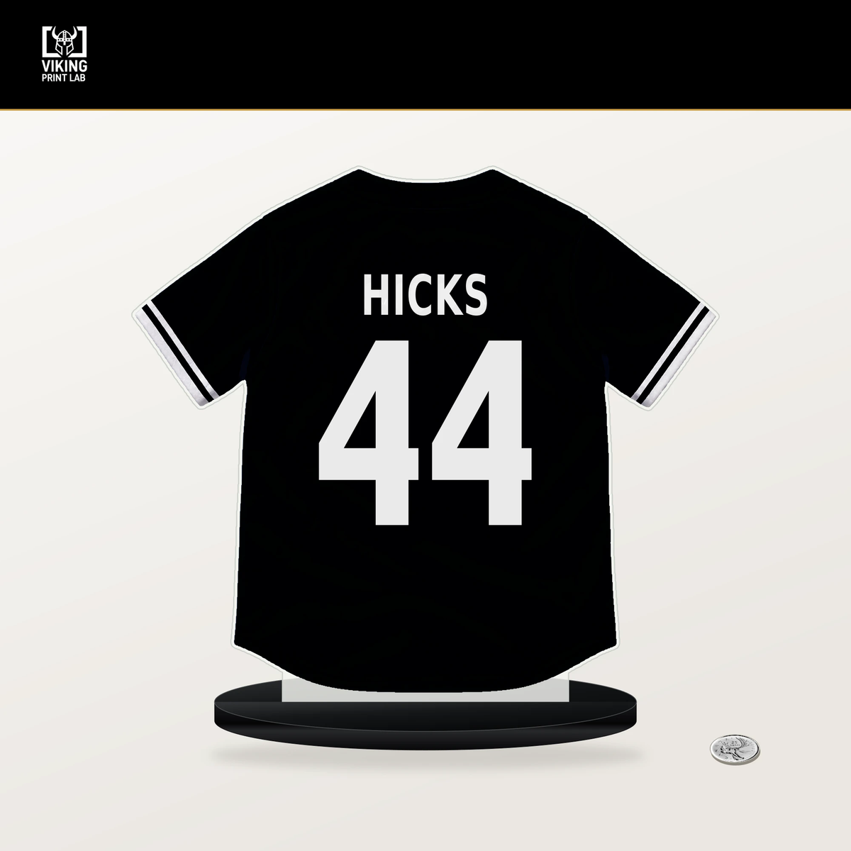 Jordan Hicks number 44 Chicago White Sox jersey stand with included black base.