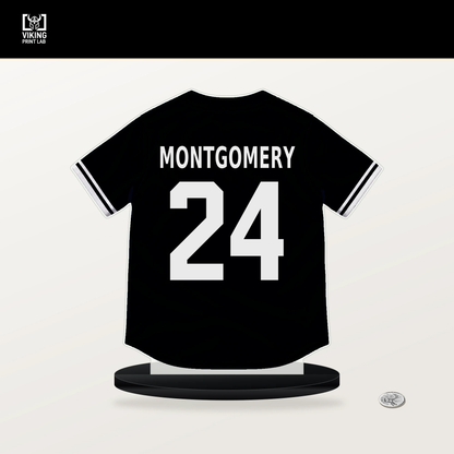 Braden Montgomery number 24 Chicago White Sox jersey stand with included black base.