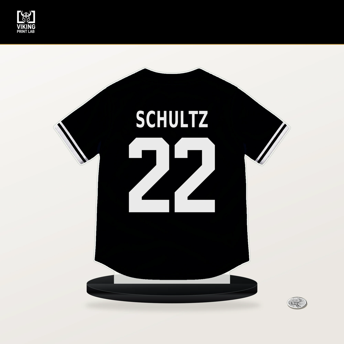 Noah Schultz number 22 Chicago White Sox jersey stand with included black base.