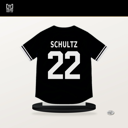 Noah Schultz number 22 Chicago White Sox jersey stand with included black base.