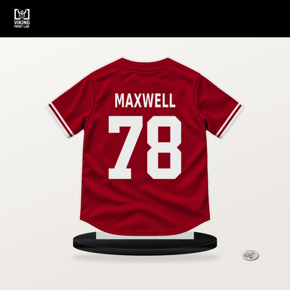 Zach Maxwell number 78 Cincinnati Reds jersey stand with included black base.