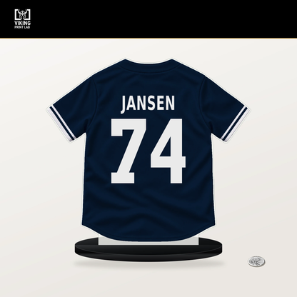 Kenley Jansen number 74 Detroit Tigers jersey stand with included black base.
