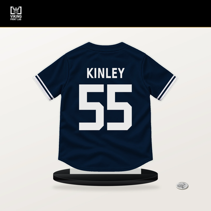 Tyler Kinley number 55 Detroit Tigers jersey stand with included black base.