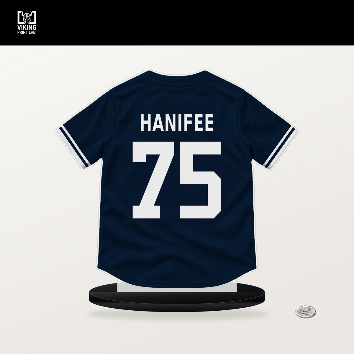 Brenan Hanifee number 75 Detroit Tigers jersey stand with included black base.